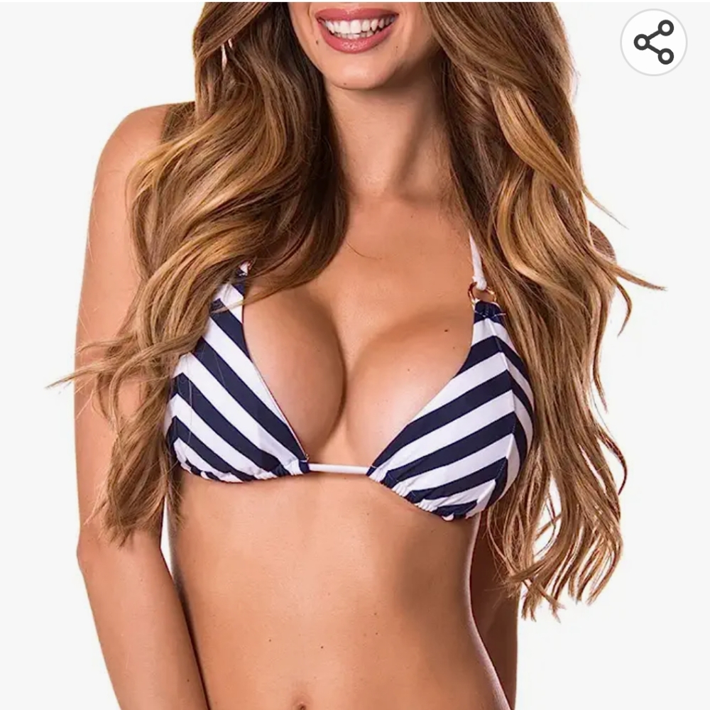 RELLECIGA Women's Brazilian  Striped Bikini Top Size XS